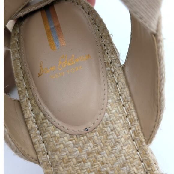 Sam Edelman Vada Wedge Ankle Strap Sandal Women's Neutral Size US10 EU40.5 - Picture 9 of 11